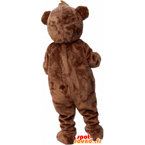 Mascotte de gros ours brun et beige en peluche - MASFR032697 - Mascotte d'ours