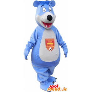 Stor blå och vit björnmaskot - Spotsound maskot