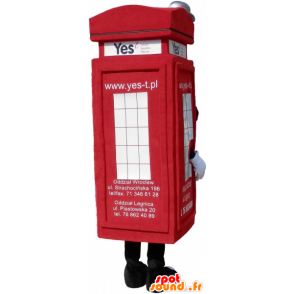 Μασκότ πραγματικό Λονδίνο κόκκινο τηλεφωνικό θάλαμο - MASFR032701 - μασκότ τηλέφωνα