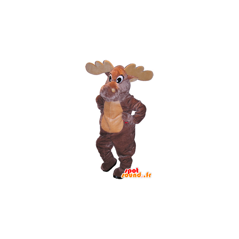 Mascot very realistic dark brown and beige momentum - MASFR032704 - Animals of the forest