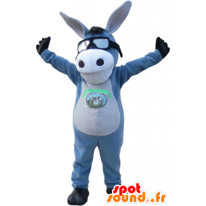 Gris de la mascota del burro blanco y con una sonrisa. mascota de mula - MASFR032705 - Animales de granja