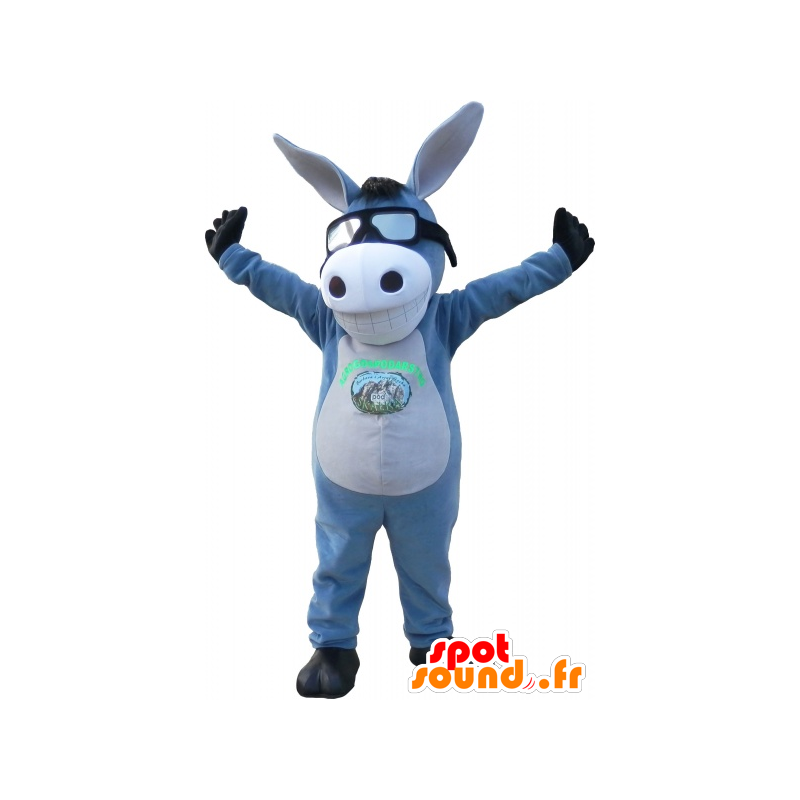 Maskot šedá a bílá osel s úsměvem. mule maskot - MASFR032705 - hospodářská zvířata