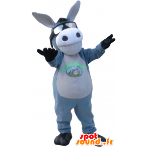 Gris de la mascota del burro blanco y con una sonrisa. mascota de mula - MASFR032705 - Animales de granja