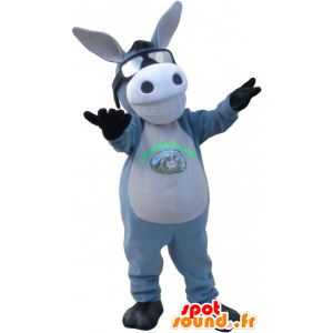 Mascote cinza e branco burro com um sorriso. mascote mula - MASFR032705 - gado