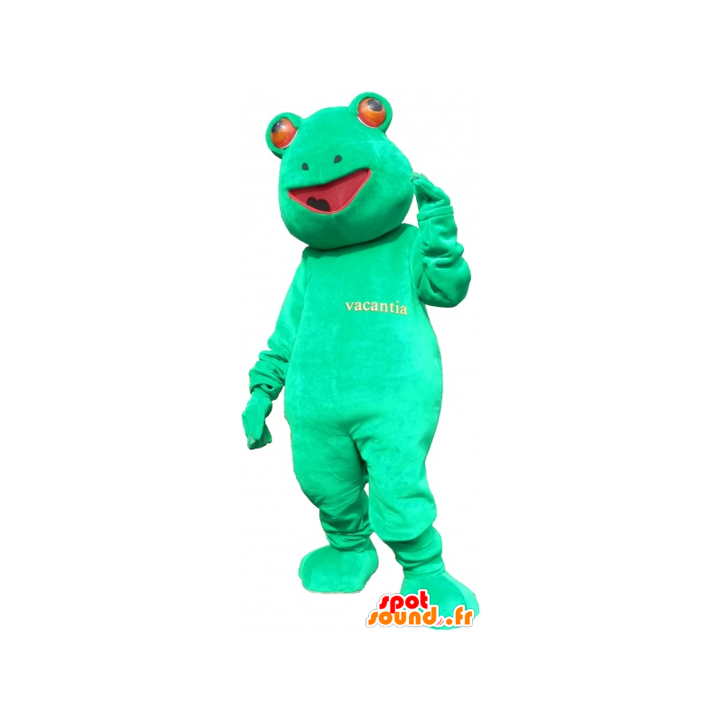 Mascot green frog, giant, funny - MASFR032706 - Mascots frog
