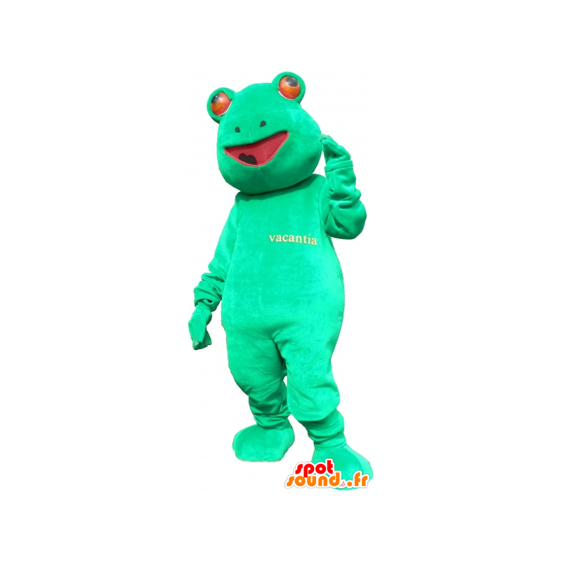 Mascotte de grenouille verte, géante et rigolote - MASFR032706 - Mascottes Grenouille