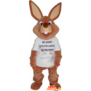 Giant brown rabbit mascot shirt - MASFR032707 - Rabbit mascot