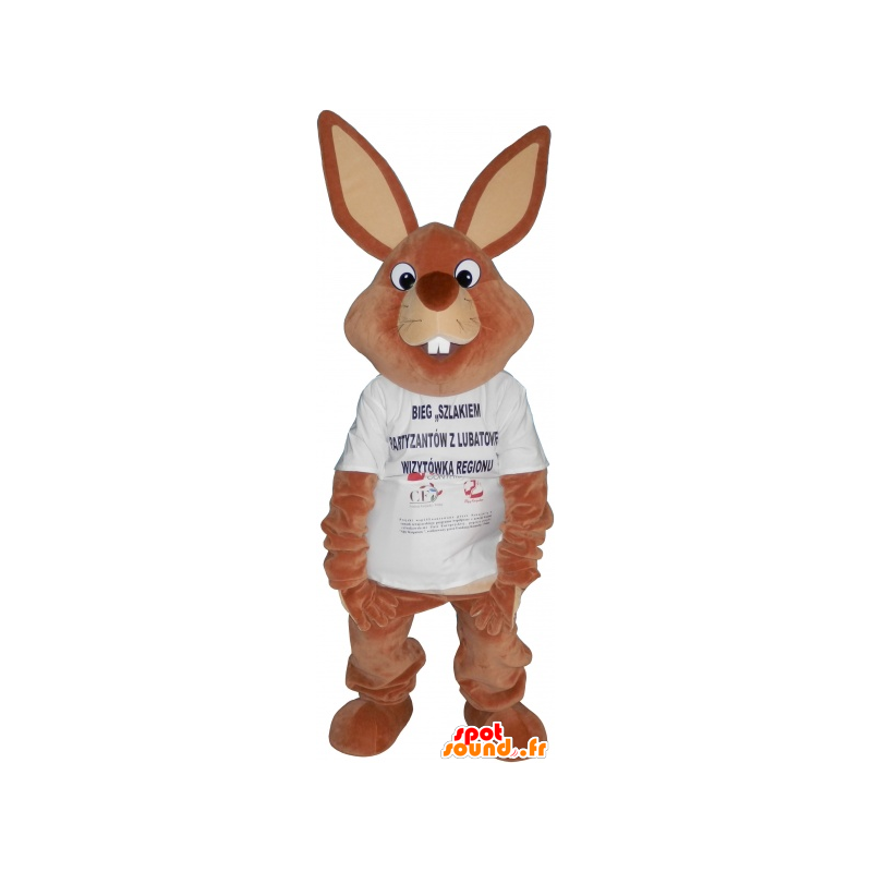 Giant brown rabbit mascot shirt - MASFR032707 - Rabbit mascot