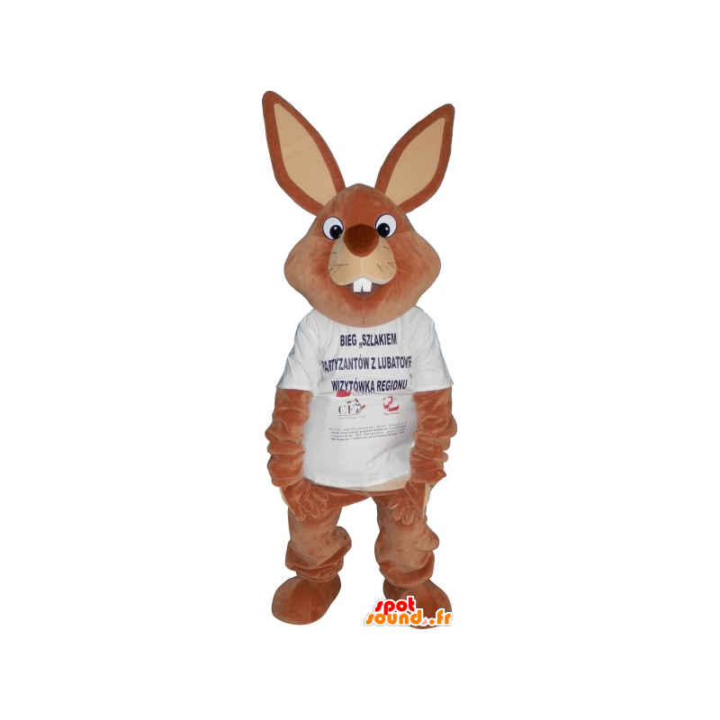 Giant brązowy królik maskotka koszula - MASFR032707 - króliki Mascot