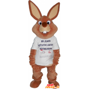 Giant brown rabbit mascot shirt - MASFR032707 - Rabbit mascot