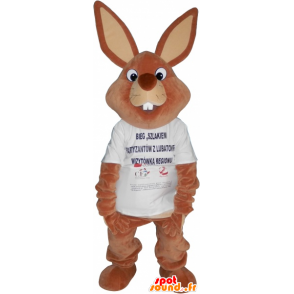 Giant camicia coniglio mascotte marrone - MASFR032707 - Mascotte coniglio