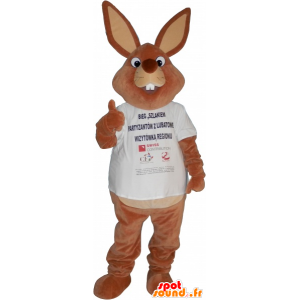 Giant brown rabbit mascot shirt - MASFR032707 - Rabbit mascot