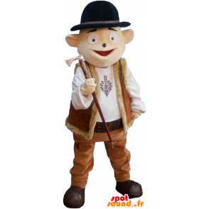 Snowman Mascot fjellet antrekk med bowler - MASFR032708 - Man Maskoter