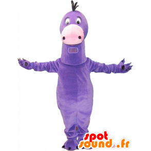 Grappig mascotte gigantische paarse dinosaurus - MASFR032709 - Dinosaur Mascot