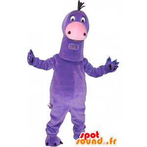 Mascotte de drôle de dinosaure violet géant - MASFR032709 - Mascottes Dinosaure