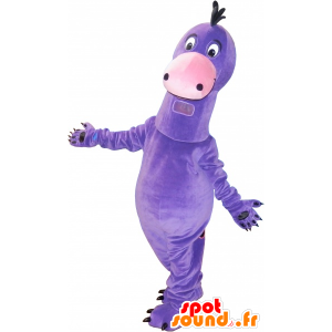 Mascote engraçado dinossauro roxo gigante - MASFR032709 - Mascot Dinosaur