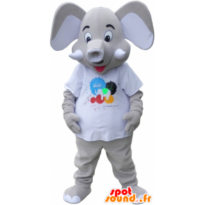 Mascot big gray elepant - MASFR032711 - The jungle animals