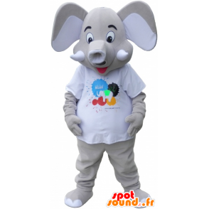 Mascot grote grijze elepant - MASFR032711 - jungle dieren