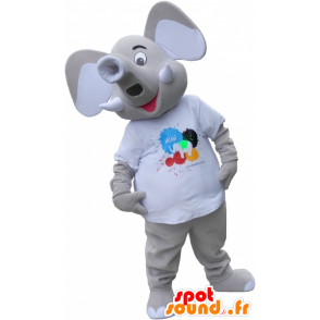 Mascotte de gros élépant gris - MASFR032711 - Animaux de la jungle