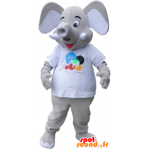 Mascotte de gros élépant gris - MASFR032711 - Animaux de la jungle