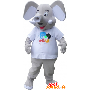Stor grå elepant maskot - Spotsound maskot