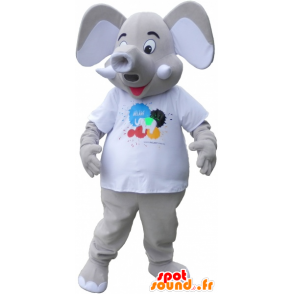 Mascotte de gros élépant gris - MASFR032711 - Animaux de la jungle