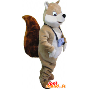 Mascotte de gros écureuil marron à grosse queue - MASFR032712 - Mascottes Ecureuil