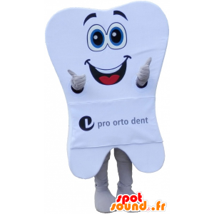 Mascote dente gigante branco com um grande sorriso - MASFR032713 - Mascotes não classificados