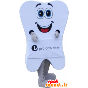 Reusachtige witte tand mascotte met een grote glimlach - MASFR032713 - Niet-ingedeelde Mascottes