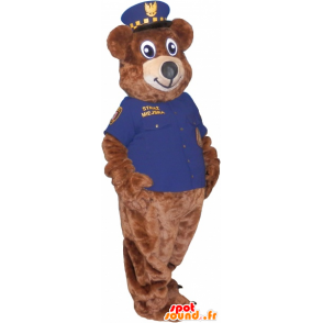 Mascot brown bear in police uniforms - MASFR032715 - Bear mascot