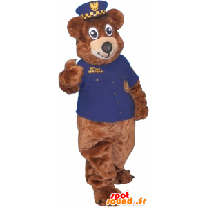 Mascotte d'ours brun en tenue de policier - MASFR032715 - Mascotte d'ours