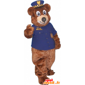 Mascot brown bear in police uniforms - MASFR032715 - Bear mascot