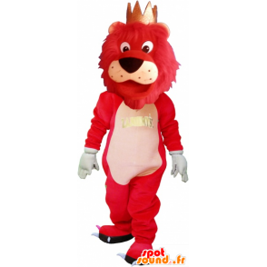 Mascot big colorful lion with a crown - MASFR032716 - Lion mascots