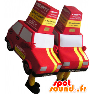 2 mascots roten und gelben Autos - MASFR032719 - Maskottchen von Objekten