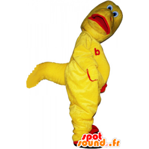 Funny mascot creature yellow and red dinosaur - MASFR032723 - Mascots dinosaur