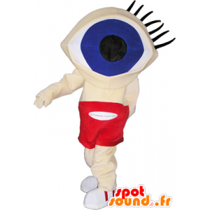 Cabeça engraçada homem mascote com enormes olhos - MASFR032726 - Mascotes homem