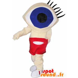 Grappige mens mascotte hoofd met grote ogen - MASFR032726 - man Mascottes