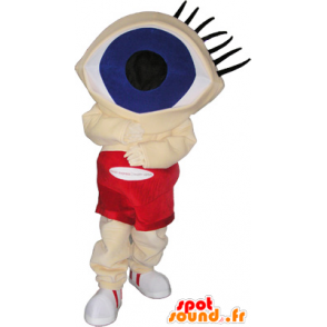 Grappige mens mascotte hoofd met grote ogen - MASFR032726 - man Mascottes