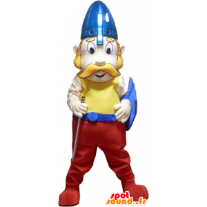 Mascotte de Viking moustachu avec son casque et son bouclier - MASFR032728 - Mascottes Boucs et Chèvres