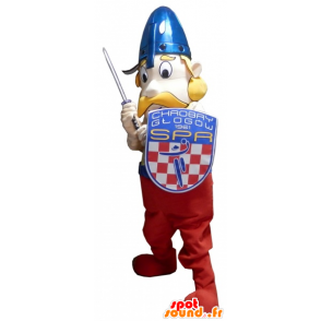 Μασκότ Viking μουστάκι με κράνος και την ασπίδα του - Μασκότ αιγών και αιγών - MASFR032728 - SpotSound.fr
