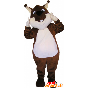 Mascotte d'écureuil marron et blanc - MASFR032730 - Mascottes Ecureuil