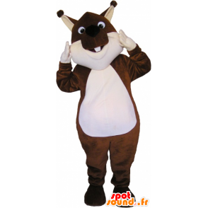 Brown e mascote esquilo branco - MASFR032730 - mascotes Squirrel