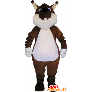 Mascotte d'écureuil marron et blanc - MASFR032730 - Mascottes Ecureuil