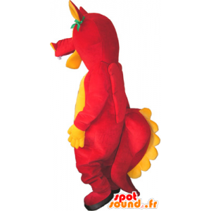 Lustige Maskottchen Kreatur, rot und gelb Dinosaurier - MASFR032732 - Maskottchen-Dinosaurier