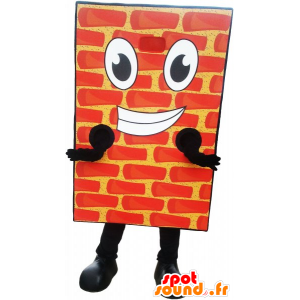 Mascote gigante tijolo vermelho e sorrindo - MASFR032737 - objetos mascotes