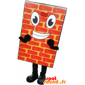 Kæmpe og smilende rød mursten maskot - Spotsound maskot