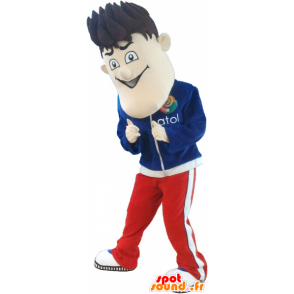 Mascot joven en pantalones de chándal con el pelo de pie - MASFR032738 - Mascotas humanas