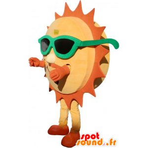 Mascot slunce se zelenými brýlemi - MASFR032740 - Neutajované Maskoti