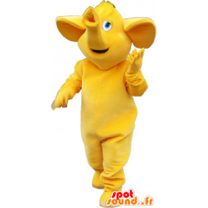 Wholesale all yellow elephant mascot - MASFR032744 - Elephant mascots