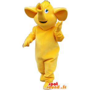 Wholesale all yellow elephant mascot - MASFR032744 - Elephant mascots